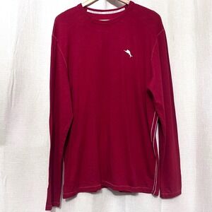 Tommy Bahama Mens Mele Kalikimaka T Shirt Red Aloha Christmas Surfboards Sz L